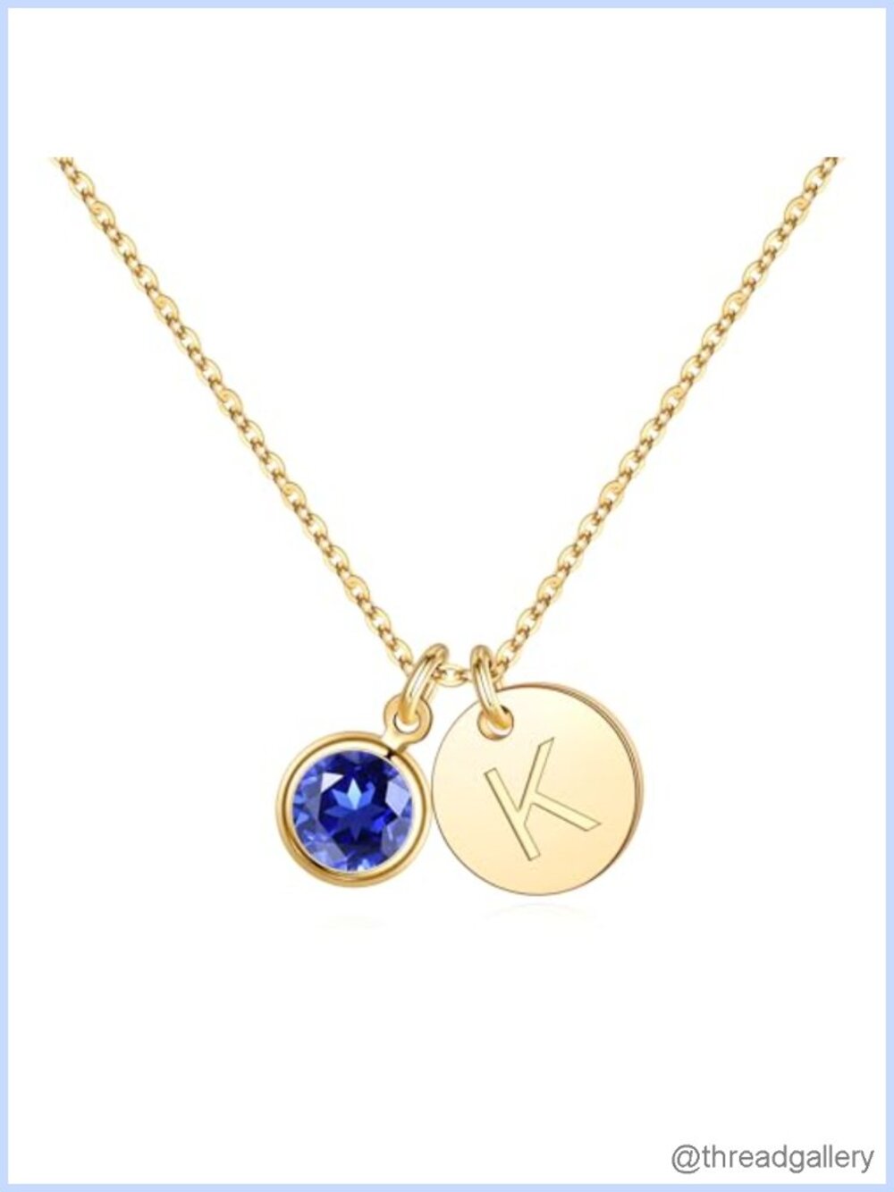 Dainty Initial Birthstone Pendant Necklace in Premium Metal for Women